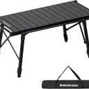 BLACKDOG Folding Camping Table for Outdoor, Portable IGT Table with Detachable 3 Units for Camp, Aluminum Table with Adjustable Height for Picnic Backyards Beach