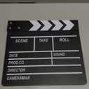 Movie Film Clapboard Hollywood Wooden-Clapper Board Directors Photography Studio Video TV Clapper Board with Erasable Pen Movie Theater Props DecorBlack Clap Board 10.5 X 11.7 inches (Black)