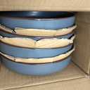 famiware Mercury Pasta Bowls Set of 4, 33 oz Large Salad Bowls, Ceramic Pasta Plates Bowls, Serving Bowls for Kitchen, Microwave & Dishwasher Safe, Charcoal