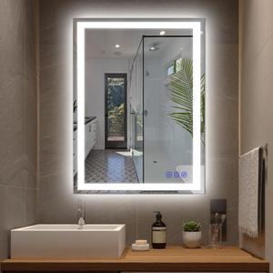 36"x24" LED Bathroom Mirror with Lights  Front & Backlit Vanity Mirror, Stepless Dimmable, Adjustable Warm White/Natural/Daylight, Anti-Fog, Shatterproof, Memory Function (36"L x 24"W, Frontlit & Backlit)