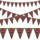 Tudomro 4 Pcs 39.37 ft Mexican Party Banner Fiesta Paper Garland Cinco De Mayo Decoration Triangle Pennant Flag Banner for Mexican Baby Shower Fiesta Birthday Party Decoration