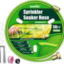 RAINPOINT Sprinkler Hose with Holes 50FT, Flat Soaker Hose with Stakes, Lightweight Water Irrigation Sprinklers System for Garden, Lawn and Yard