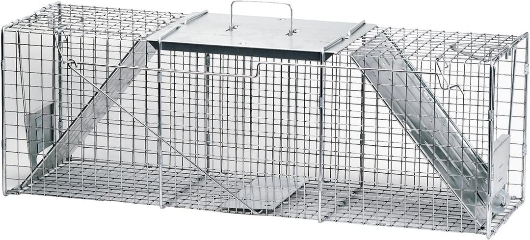 Havahart 1045SR Large 2-Door Humane Catch and Release Live Animal Trap for Armadillos, Beavers, Bobcats, Small Dogs, Cats, Foxes, Groundhogs, Nutria, Opossums, Raccoons, and Similar-Sized Animals