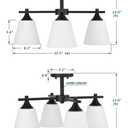 Matte Black Semi Flush Mount Ceiling Light, 4 Light Transitional Kitchen Lighting Fixtures with Opal Glass Shade, Hallway Light Fixtures Ceiling Mount for Dining Room, Living Room, Bedroom, Foyer