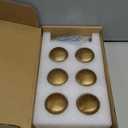 Goo-Ki Vintage Retro Antique Brass Zinc Alloy Cabinet Enlarged knob - Single Hole Center Affordable Luxury Cabinet Pull Hardware for Bedroom, Kitchen, 6 Pack (1.5 inches)