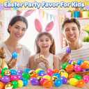 Jumlys 50 PCS 2.4" Plastic Easter Eggs, 42 PCS Empty Easter Eggs Bulk with 8 Golden Eggs, Fillable Eggs with Hinge, Perfect for Easter Hunt, Basket Stuffers Fillers and Easter Theme Party Favors