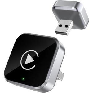 Wireless CarPlay Adapter & Android Auto Dongle, Shiny SilverFast Auto-Connect, Compact Plug & Play Wireless CarPlay Converter for iPhone & Android, USB/USB-C, No Delay, Seamless Reconnection