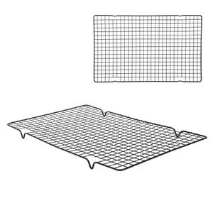 Fdit 16" x 10" x 0.8" Food Grade Iron BBQ Grill Cooling Rack for Home Kitchen Cooling Cookies Cakes, Pies,