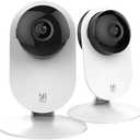 YI Pro 2K Home Security Camera, 2.4Ghz Indoor Camera with Person, Vehicle, Animal Detection, Phone App for Baby, Pet, Dog Monitoring, Compatible with Alexa and Google Assistant, 2 Pcs