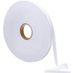 Jetec 1/2 Inch Double Fold Bias Tape Bias Binding Wide Fold Cotton Tape for Sewing Seaming Hemming Piping Quilting Projects(30 Yards,White)