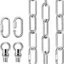 garini 12 Feet Silver Light Fixture Chain, Adjustable Metal Pendant Chandelier Chain Extension with Detachable Link, Maximum Load is 66 Pounds