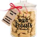 kitchentoolz 1-Gallon Glass Dog Treat Container Airtight  Large Countertop Dog Cookie Jar with Lid for Dog Treat Storage, Decorative Treat Jar & Dachshund Accessories