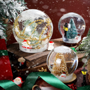 Sliner 22 Pcs Christmas Snow Globe Craft DIY Plastic Snow Globe 20 Pcs 4" 3" Clear Empty Water Globes with Screw Off Cap 2 Bags White Glitter Fillable Snows for DIY Crafts Xmas Home Decorations