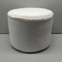 ZICOTO Beautiful Boucle Pouf Ottoman and Foot Rest - Elevate Your Living Room Decor with Lightweight Comfort and Charm - A Round Modern Foam Filled Foot Stool Perfect to Rest Your Feet (White)