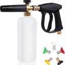 Car Wash Foam Cannon, High-Pressure Washer Gun with Foam Cannon, 1/4 Quick Connector, 5 Nozzles, Compatible with M22-14mm Inlet