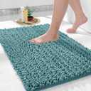Yimobra Bathroom Rugs Non Slip Washable 32x20 Inch - Ultra Soft Absorbent Chenille Bath Mat, Quick Dry Shaggy Floor Carpet for Tub Shower, Teal Blue Home Decor Accessories