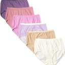 Hanes Womens Just My Size Highwaist Cotton Underwear, Highrise Brief, 6pack (Colors May Vary), Solid/Print Mix, 9 US