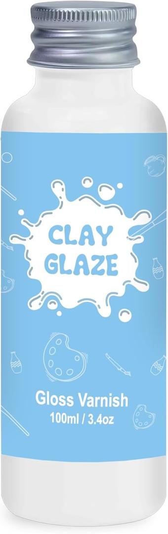 100ml Air Dry Clay Glaze, Air Dry Clay Varnish Can Not Only Used to Prevent Clay Cracking, Scratches, and Wear, It Can Also Having a Gloss Glaze Effect (Gloss)