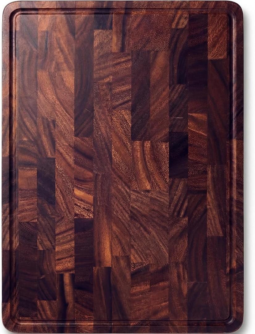 Large Walnut Wood Cutting Board for Kitchen, End Grain Chopping Boards, 20"L x 16"W