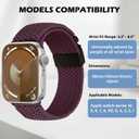 Nylon Braided Watch Bands Compatible with iWatch Series 11/10/9/8/7/6/SE/5/4/3/2/1, Sport Strap for 38mm/40mm/41mm/42mm Women Men, Stretchy Nylon Band with Zinc Alloy Parachute Buckle