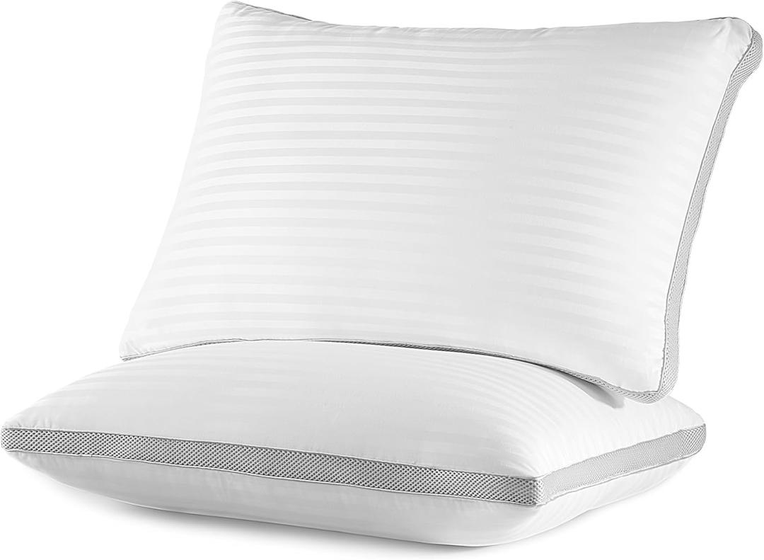 SLEEP ZONE Standard Bed Pillows for Sleeping, Premium Soft Pillow Set of 1, Sandwich Mesh Breathable Sides Cozy for Back, Stomach or Side Sleepers