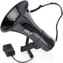 PYLE-PRO 50W Megaphone Speaker PA Bullhorn, Black Aux Input, Adjustable Volume, Siren, 35mm Aux Input, Ideal for Sports Events & Emergency Drills- PMP53IN