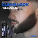 Noerrors Beard Pencil Filler for Men, Enhancement Pencil Kit with 4 Tips Pen&Temporary Beard Coloring&Brush Set Hairline Moustache Eyebrows Waterproof Filling Shaping Styling Makeup Tools #Black