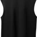 Men's Tropical Sleeveless Beach Tank Top Crew Neck Cut Off Vacation Summer Tanks (Black, M)