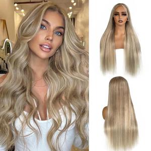 Upgrade-13x6 Ombre Ash Blonde Human Hair Wig HD Transparent Light Brown Mixed Ash Blonde Wigs for Women Pre Plucked Highlight Virgin Hair Lace Front Wigs 20 Inch Pre Plucked