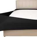 Stretch Jersey Box Spring Cover Wrap Around, Bed Skirt Alternative, Ultra Soft & Wrinkle Resistant, King/Cal King, Black