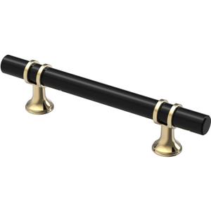 Alzassbg 10 Pack Matt Black and Gold Cabinet Pulls, 3-3/4 Inch(96mm) Hole Centers Kitchen Hardware Cabinet Handles for Cabinets and Drawers AL3097KGP-MB