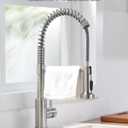 Kitchen Faucets, Brushed Nickel Kitchen Sink Faucet with Pull Down Sprayer Single Handle with Deck Plate Stainless Steel, Suitable for Farmhouse Camper Laundry Rv Bar - OWOFAN 9009SN