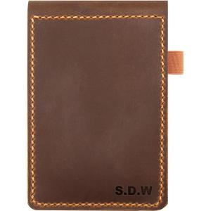 Turbosnail Real Genuine Leather Notepad Cover For Mini Pocket Notebook 3" X 5", Leather Cover For Rite In The Rain TopSpiral Notebook,Customized Gift (Brown)