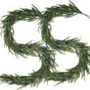 2 Pcs 6FT Artificial Norfolk Pine Christmas Greenery  Realistic Winter Pine Decoration for Mantle, Fireplace, Table, Wall, Indoor Outdoor Holiday Use
