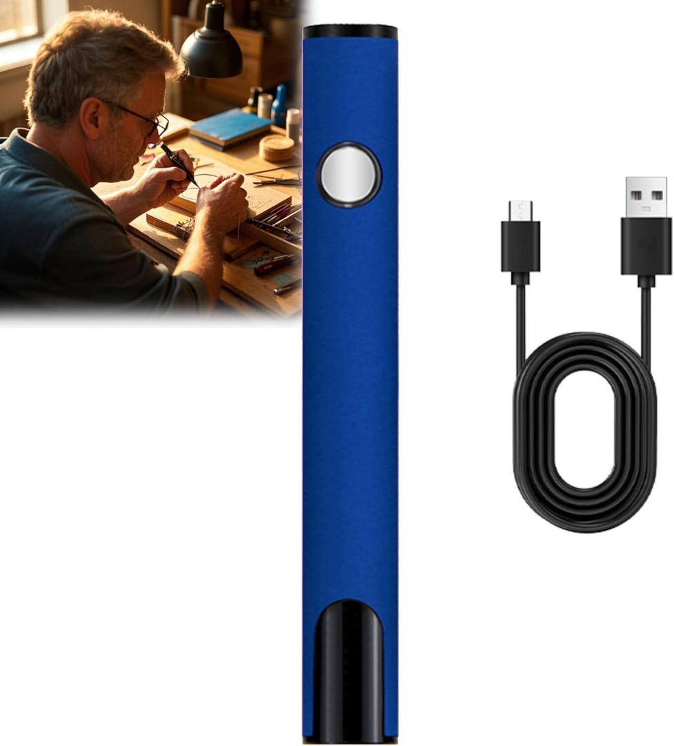 2025 Rechargeable Thread Burner kit Digital Thread Zapper Tool Burning Pen For Beading Leather Craft Sewing Weaving And Stringing Molten Wax Carving Wooden Board Hot Stamping (blue)