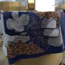 Anibedding Floral Bedspread Quilt Set King 3 Pieces-Navy Blue Bohemian Floral Quilt Coverlet Set Soft Microfiber Lightweight Quilted Bedspread with Pillow Shams for All Season 104"x90"