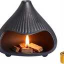 Ceramic Incense Holder, Mini Palo Santo Burner Chimney for Palo Santo Sticks, Cone Incense and Sage Smudging, Handmade Cone Incense Holder Burner for Yoga, Meditation, and Energy Cleansing (Black 01)