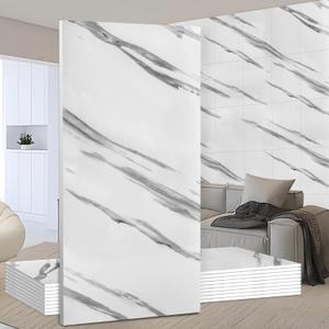Wall Panels Peel and StickPVC Imitation Artificial Marble Tiles Sticker10 pcs 23.6" L x 11.8" WHeat-Resistant Backsplash TileIdeal for Kitchen Bathrooms Living Rooms Bedrooms. (DU003)
