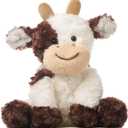 Hopearl Adorable Plush Cow Toy Floppy Dairy Cattle Soft Stuffed Animal Cute Birthday Gifts for Boys Girls Kids Toddlers, Brown, 9''