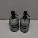 Segbeauty Glass Soap Dispenser Set, 2 Pack 15.2oz Farmhouse Kitchen Decor Stainless Steel Pump Bottles, 450ml Refillable Shower Bottle Hand Soap Dispenser for Modern Home Bathroom Western Decor Green
