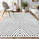 LIVEBOX Washable 5x7 Area Rug, Modern Area Rugs for Living Room, Non-Slip Non-Shedding Large Geometric Rug Indoor Carpet for Bedroom Dining Room Home Office