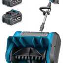 DEGGE Electric Cordless Snow Shovel, 2X 3.0Ah/ 21V/ 12-Inch Battery Snow Blower with Directional Plate & Adjustable Front Handle, Snow Removal for Driveway Sidewalk, Steps, Patio (Charger Included)
