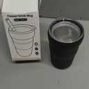 Iced Coffee Tumbler, 45 Insulated Beer Mug for Freezer, (Ice-Free) Double-walled Freezable Slushie Cup with Stainless Steel Liner, Travel Coffee Mug Reusable, with Lid and Straw, 16oz (1, Black)