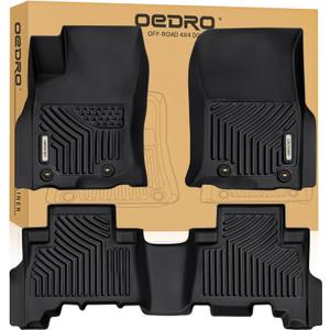 OEDRO Floor Mats Fit for Toyota 4Runner 2024-2013 / Lexus GX460 2014-2023, TPE All-Weather 4Runner Car Mats Includes 1st and 2nd Row Full Set Liners, Black