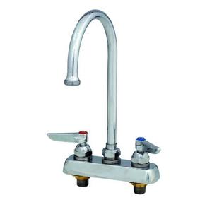 T&S Brass B-1141 Workboard Faucet with Deck Mount, 4-Inch Centers, Swivel Gooseneck and Lever Handles