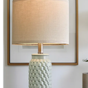 20.5 inches Modern Ceramic Green Bedside Lamp 1 for Bedroom Decor Farmhouse Table Lamp for Living Room Office Dorm