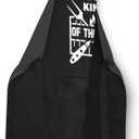 Funny Grill Apron for Men, Fathers Day Apron Gifts for Dad Papa, Husband Grandpa with Pockets