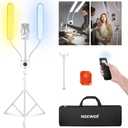 NEEWER Esthetician Light with Phone Holder & Travel Bag Kit, Support 2.4G/PC/MAC Control & Separate Control of 2 LED Light Heads, CRI98+ Bi Color Stepless Dimmable Tattoo Lighting Lash Lamp, BH40B