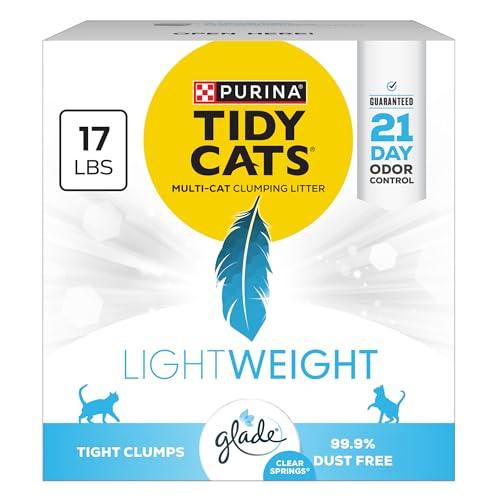 Purina Tidy Cats Low Dust, Multi Cat, Clumping Cat Litter Odor Control Formula, LightWeight Glade Clear Springs - 17 lb. Box