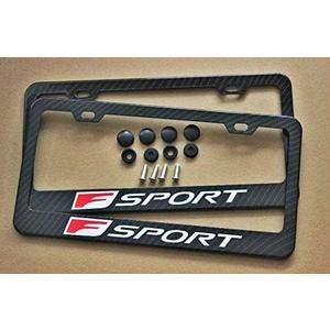 Carbon Fiber F License Plate Frame Red Sport Cover Holder-Stainless Steel W/Screws